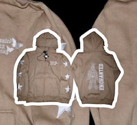 a tan hoodie with stars on it